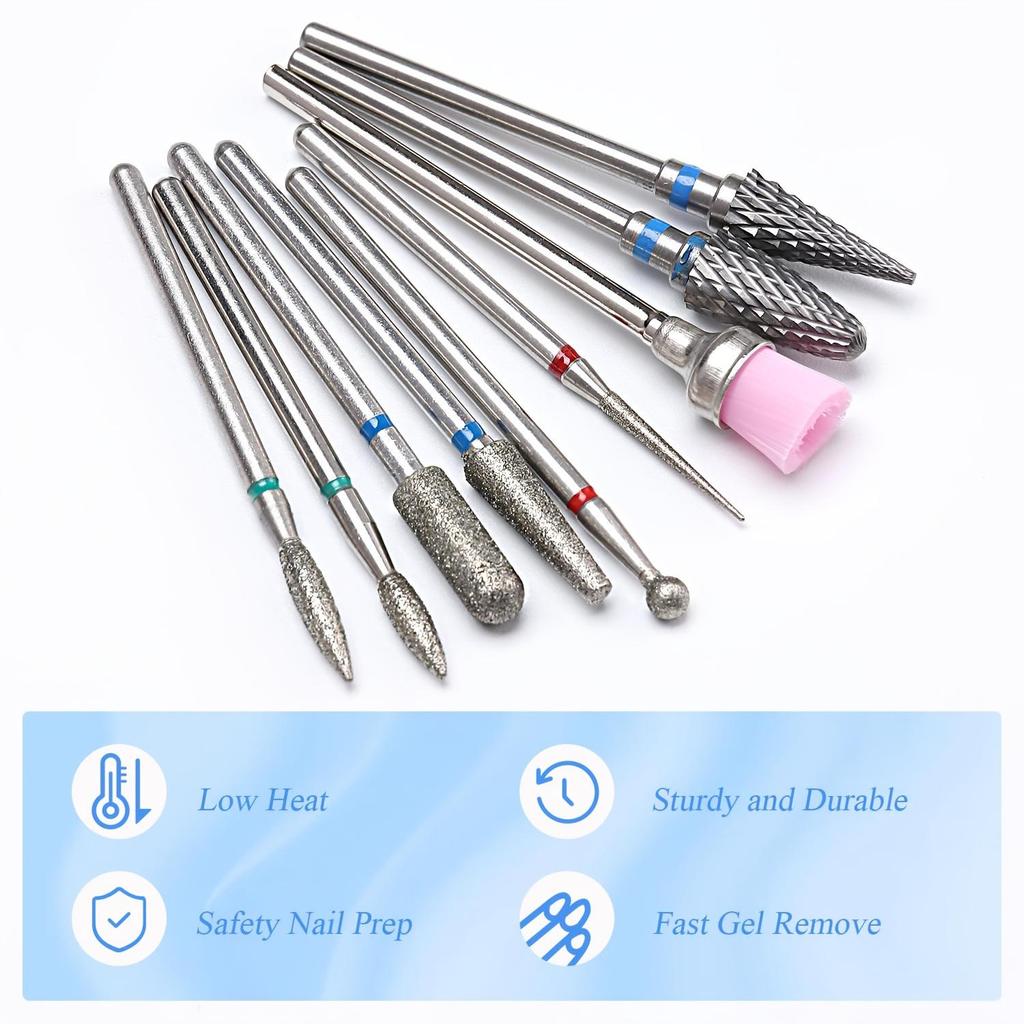 Electric Nail Drill Set with Multiple Grinding Heads for Dead Skin Removal