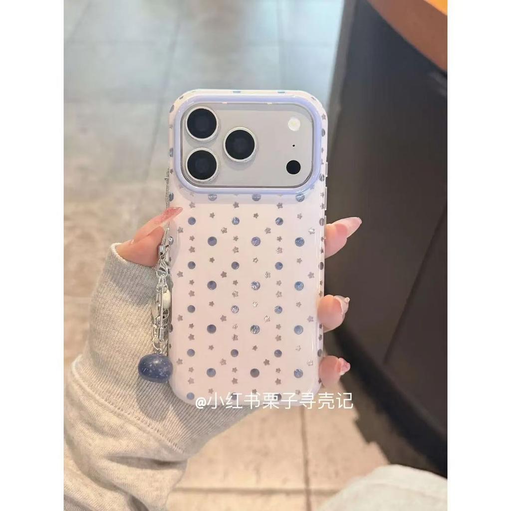 ins creative double-layer simple Korean star blueberry suitable for iPhone17promax mobile phone case 16/15p case