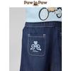 PawinPaw Girls' Cartoon Bear Loose Denim Jeans