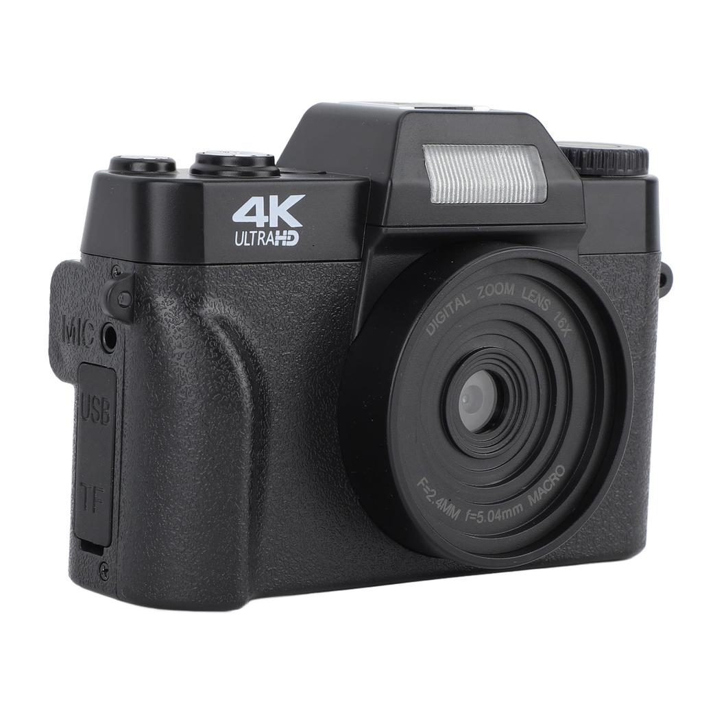 4K Digital Camera 16x Digital Zoom 48MP Vlogging Camera with 3.0 Inch IPS Screen for Photography Support Micro Memory