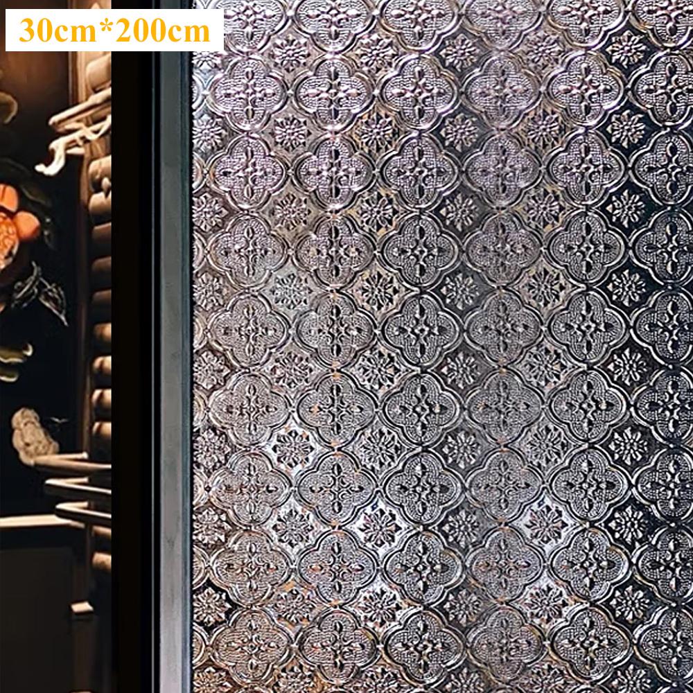 Retro Window Film Glass Sticker Decorative Pattern Frosted Removable Glass Window Film Cling Electrostatic Adsorption Sticker