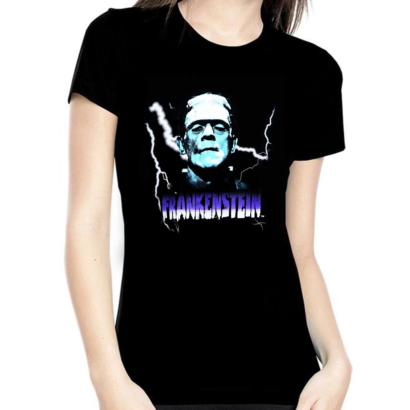 UNIVERSAL Blue Frankenstein Boris Karloff Women s T-Shirt S NEW L