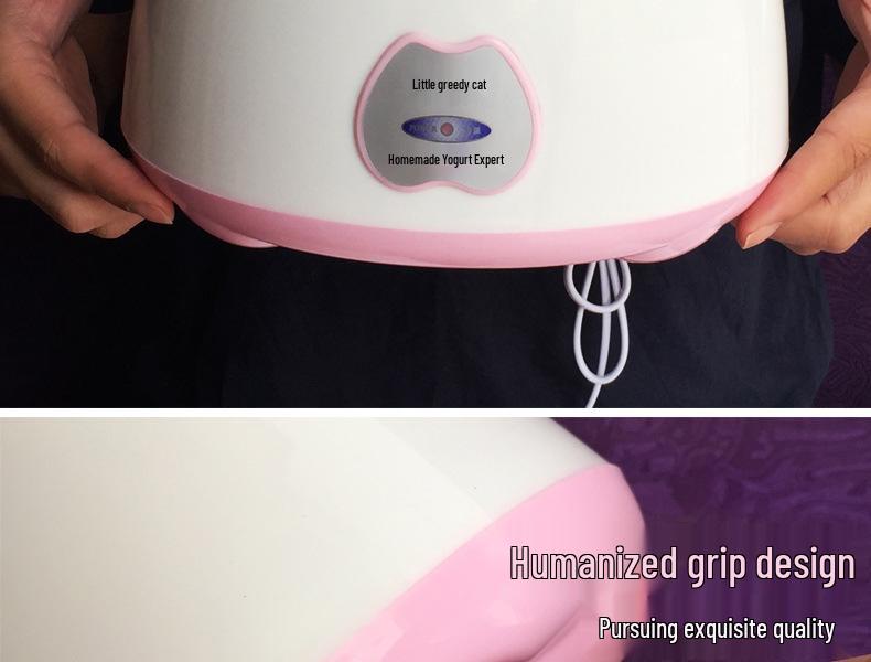 Rustfritt stål 1L Automatisk Yoghurtmaskin - Kompakt husholdningsapparat for yoghurt, natto og risvin