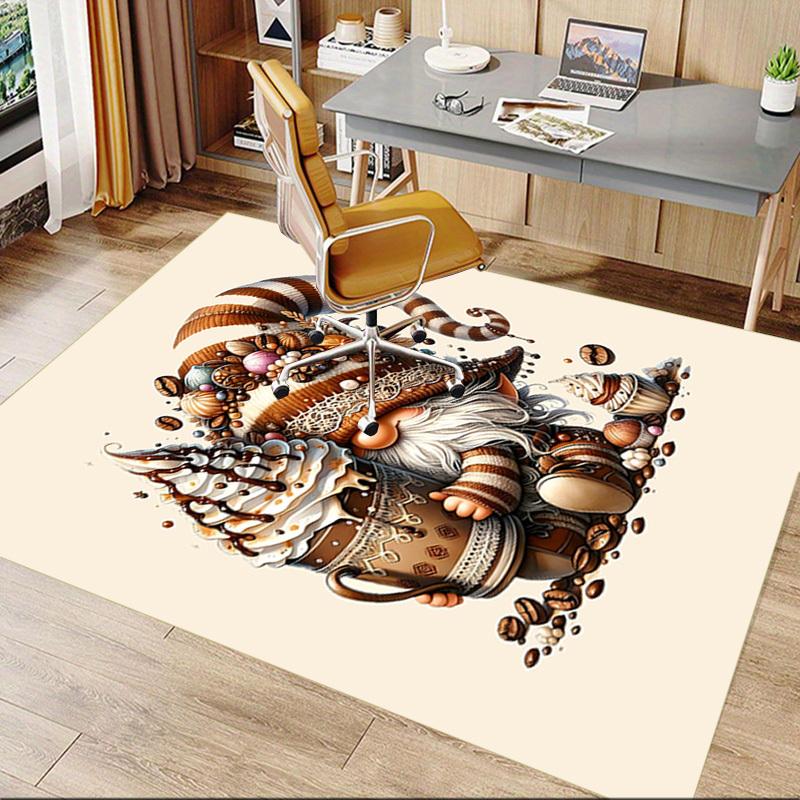 1PC Gnome Coffee Extra Large Non Slip Floor carpet, Office, family, bedroom Large Area Rug Indoor Rugs, Vibrant Colors