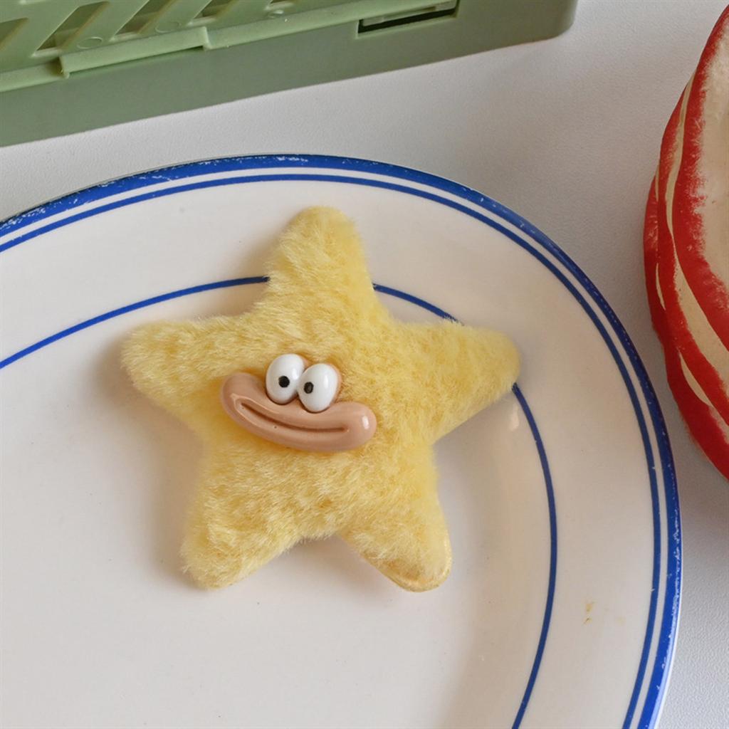Girls Hair Clip Furry Star Hairpin Y2K Adorkable Clown Headdress Hair Accessories Star Kids Duckbill Clip Hairpin