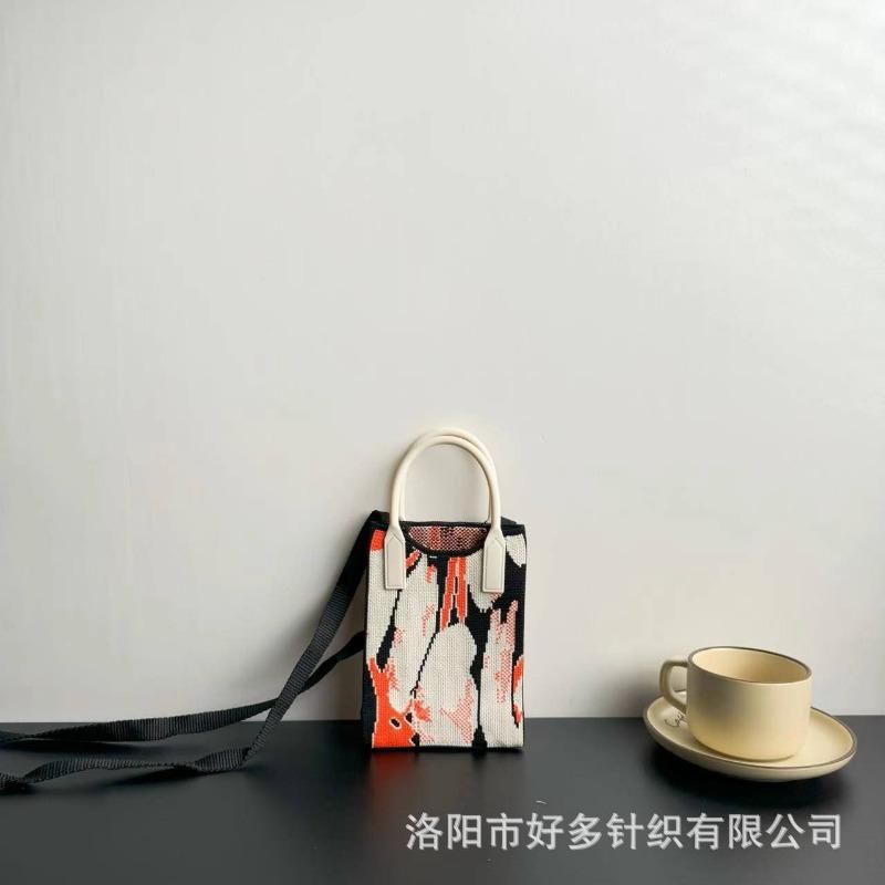Premium Sense Ns Mobile Phone Bag New Cartoon Knitted Bag Dopamine Niche Versatile Messenger Shoulder Bag Handbag