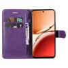 For Oppo Reno12 F 4G Case Solid Color Leather Mobile Cover Wallet Stand with Strap