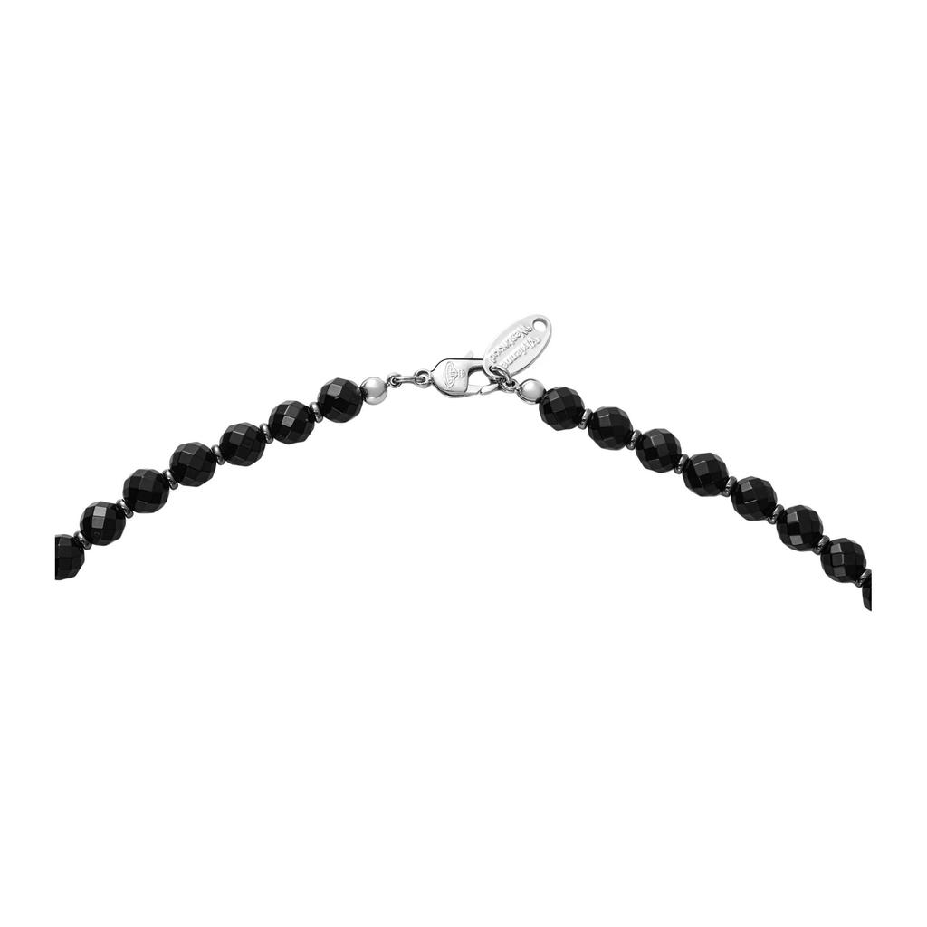 VIVIENNE WESTWOOD One Row Relief Choker Black Onyx Brass Necklace Women Necklace 63030019W270W270