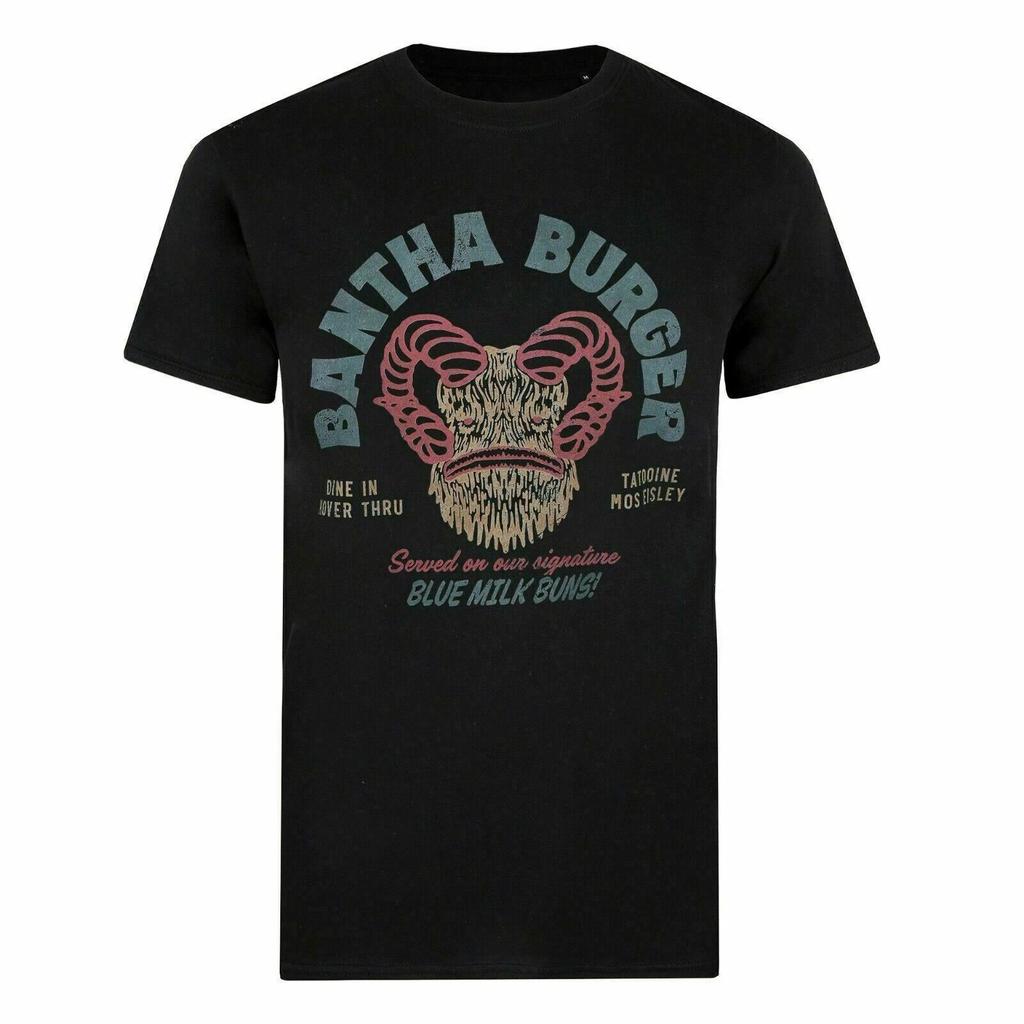 Star Wars Mens Bantha Burger T-shirt Black S - XXL Official