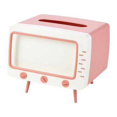 TV Mendil Kutusu Çok Amaçlı Sevimli Yenilikçi Retro Mendil Kutusu Tutucu Telefon Tutucu ile Banyo İçin