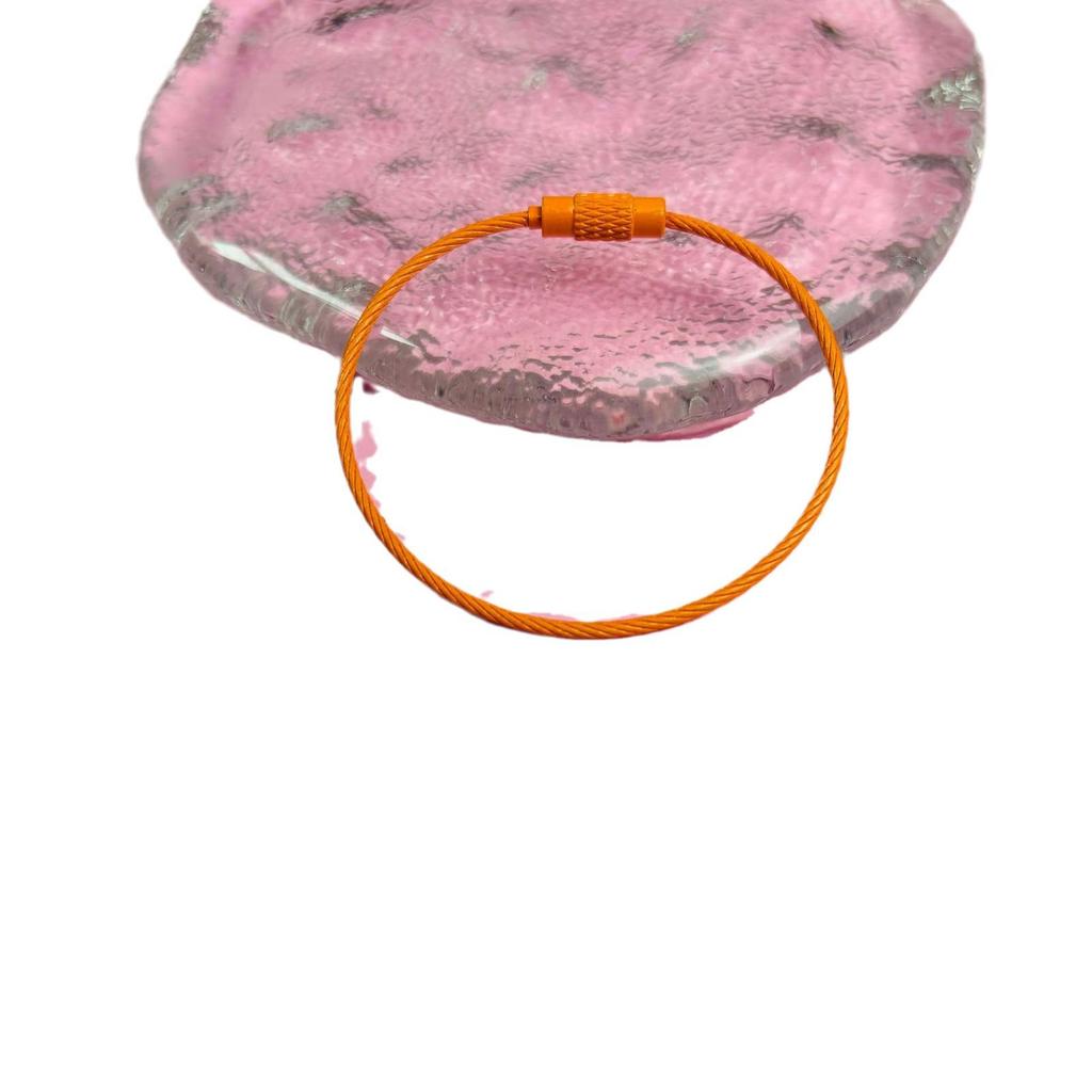 Punktfärgad Emaljerad Ståltrådsring, Målad/Rostfri Stålring, Repspänne, Godisfärgad Ståltrådsrep