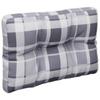 Grey Checkered Pallet Cushion 50 X 40 X 12 Cm Fabric