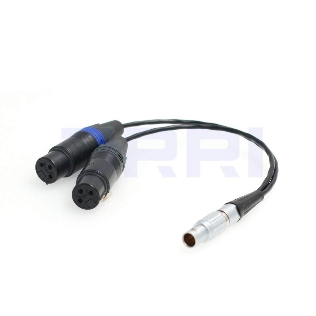 DRRI Atomos to Dual XLR Breakout Audio Input Cable for Shogun Monitor Recorder 10-pin 3-pin