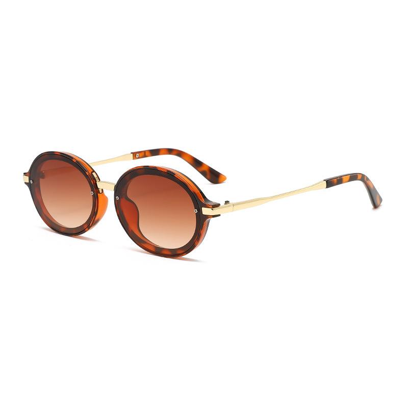 3526 Metal Oval Sunglasses for Men Women, Chic Fashion Round UV400 Sun Glasses, Retro Stylish Personalized Unisex Shades 603402