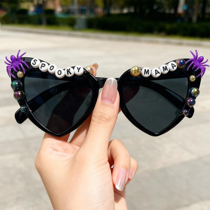 New men's and women's Halloween party skeleton ghost sunglasses pearl letter ghost glasses