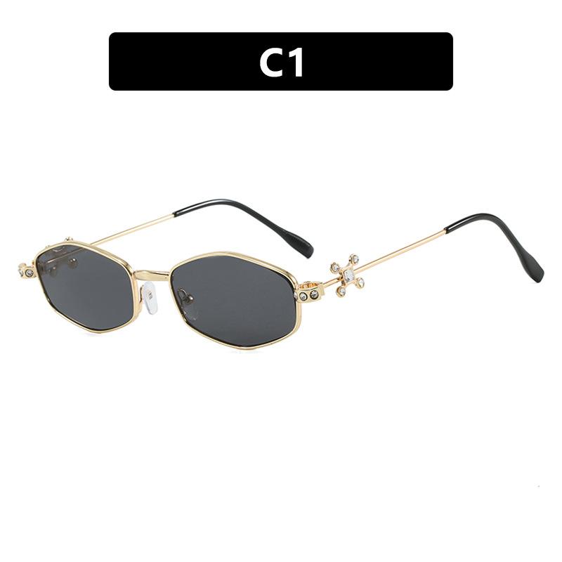 Irregular polygon jewelry sunglasses, new sunglasses, plain round face women's sunglasses