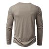 Men Fall Henley Neck Long Sleeve Casual Shirt