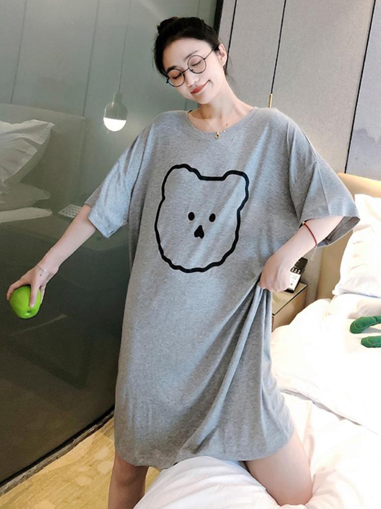 Women's Summer Cartoon Pajamas: Loose-Fit, Short-Sleeved, Casual National Tide for Cute Home Wear