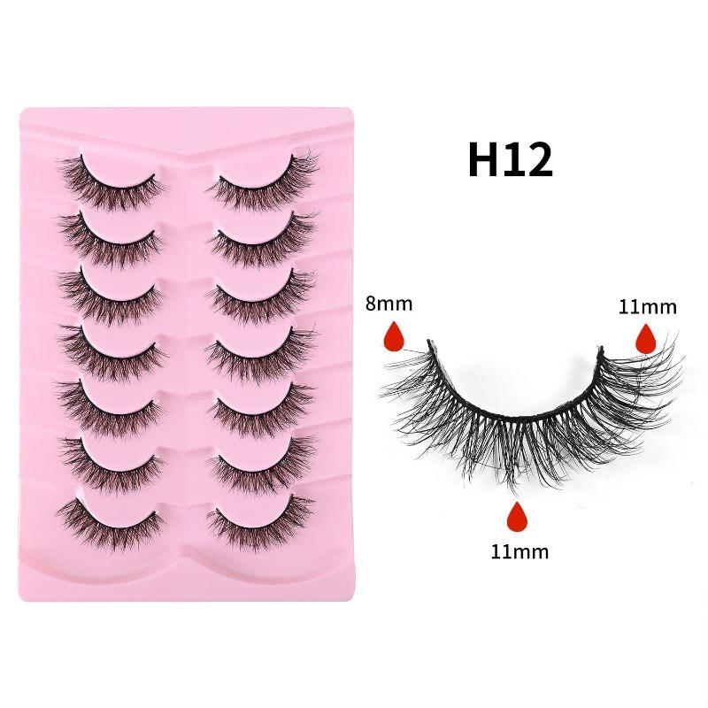 Seven Pairs of 5D Thick False Eyelashes, Natural Messy Eyelashes, Light and Unburdened, Self-grafted False Eyelashes