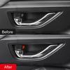 Carbon Fiber 4X Inner Door Handle Bowl Cover Trim For Subaru Crosstrek 2023 2024