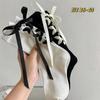 Thickened Thermal Floor Socks Cotton Strap Bow Tie Stockings  for Leather Shoes Collocation