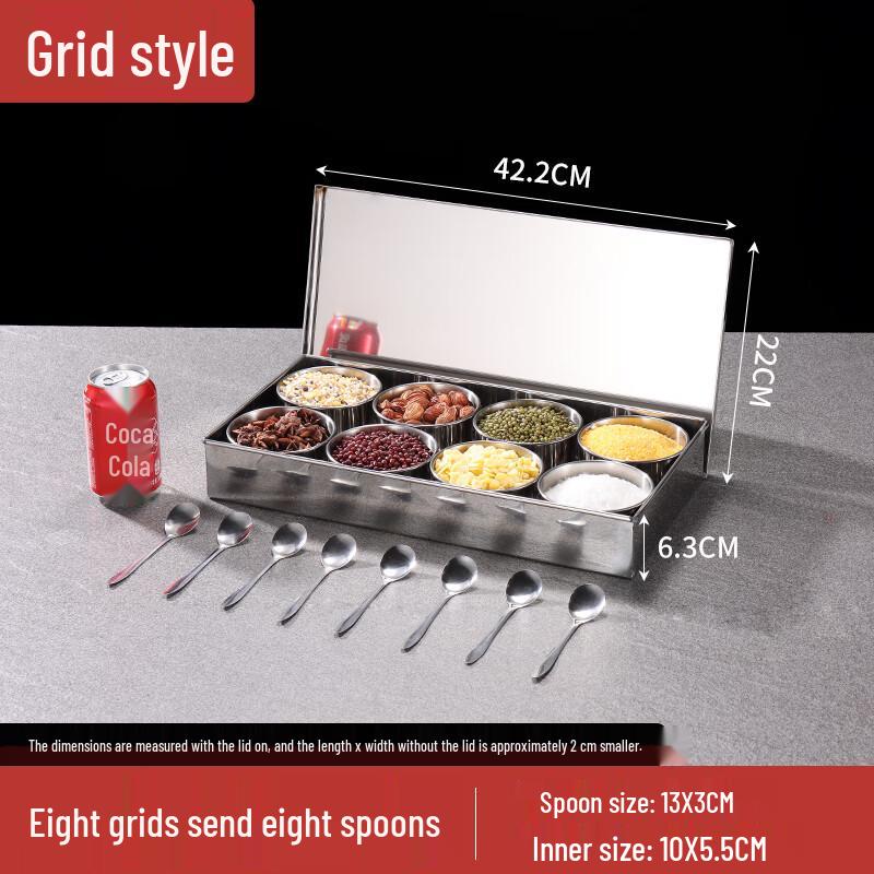 Stainless Steel Seasoning Box with Lid