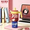 Water bottle Stainless steel thermos cup Male and female students handle straw cup Large capacity ice cup