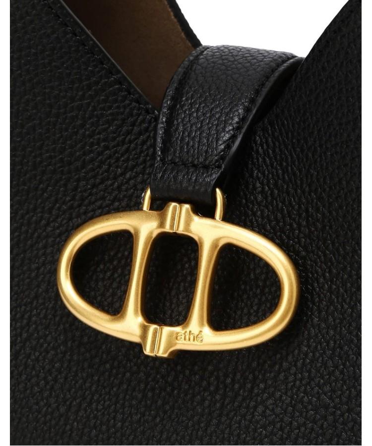 Athe Vanessabruno [Maron] Black Shrunken Leather Tote Bag Mini Aaba6E405Bk