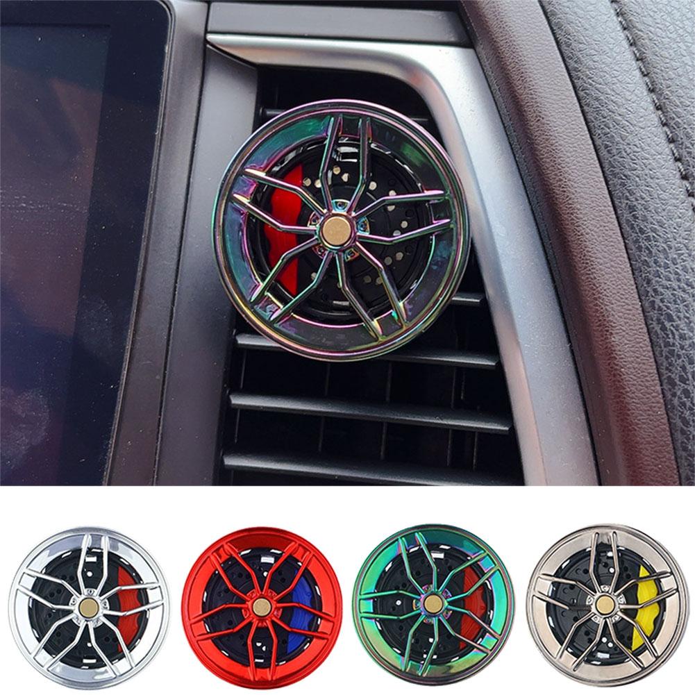 Car Mounted Aromatherapy Vent Can Rotate Wheel Hub Perfume Decoration Creative Air Conditioner Vent Aromatherapy Clip Interior