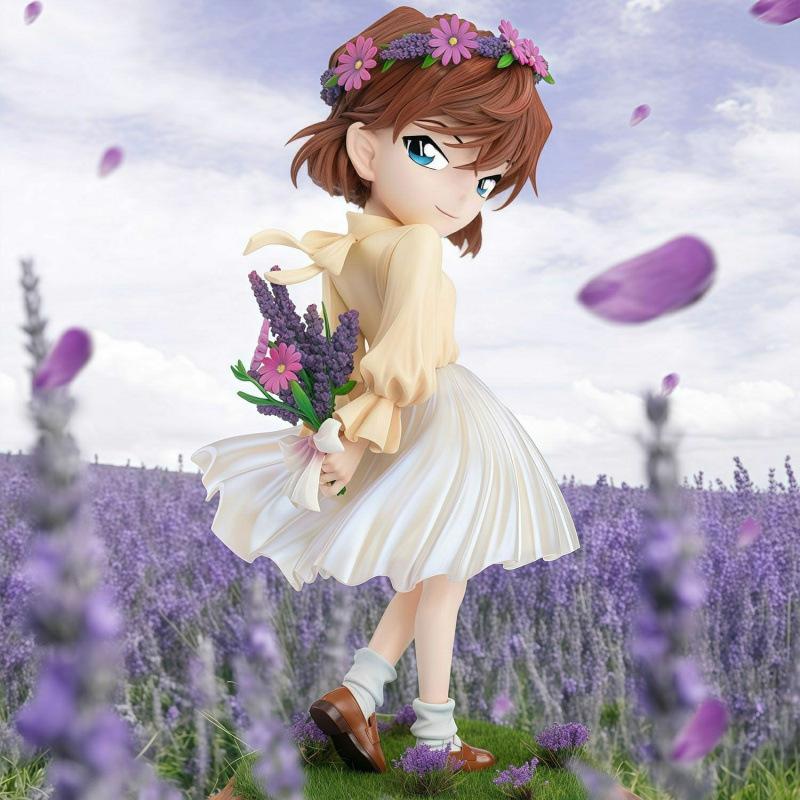 Высококачественная фигурка Аниме Детектив Конан Хайбара Ай Анита Хейли с Цветком, Игрушки 18 см