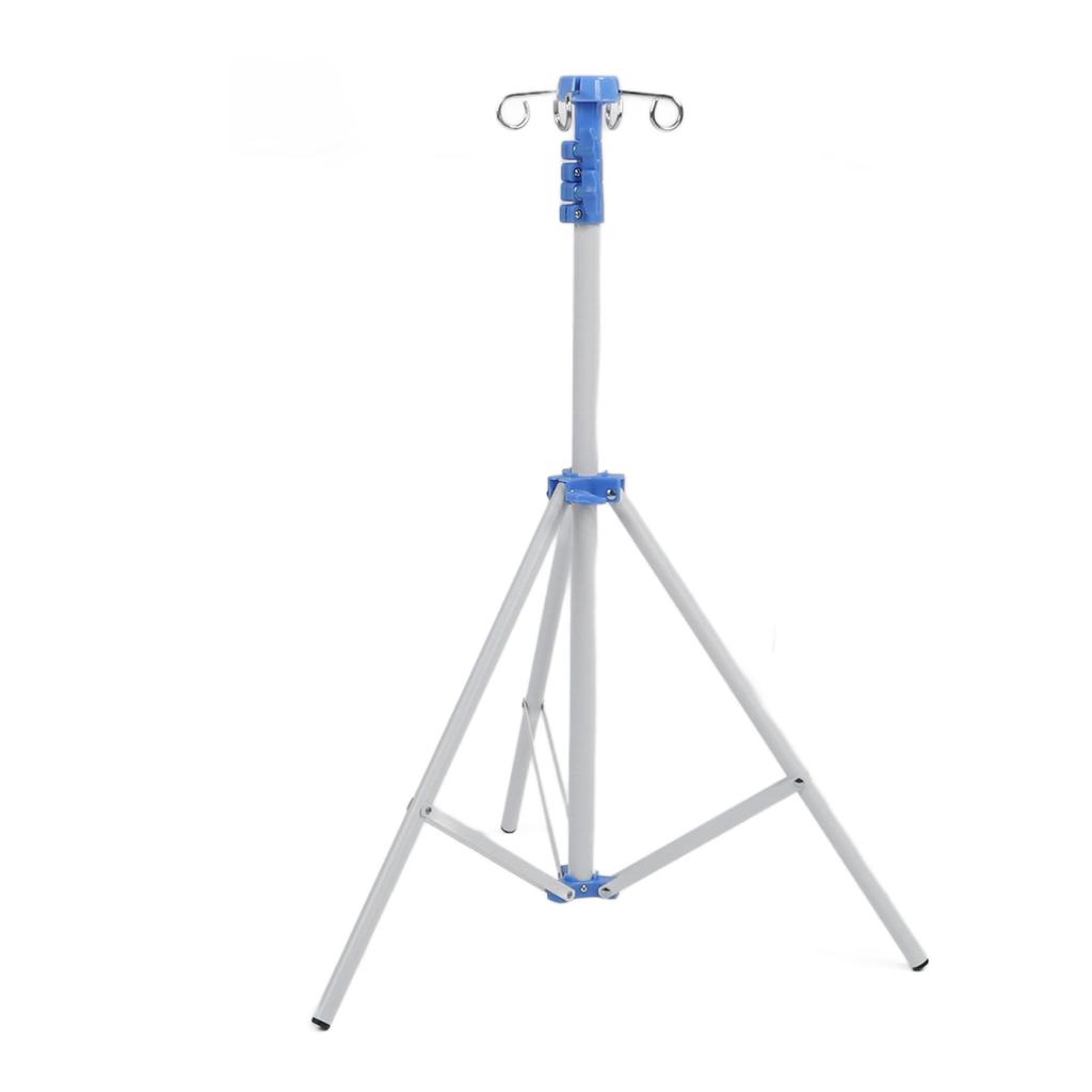 IV Pole Tripod Stand with 4 Hook Multifunctional Metal IV Pole Collapsible Stand IV Drip Bag Floor Stand for Travel Hospital 22mm