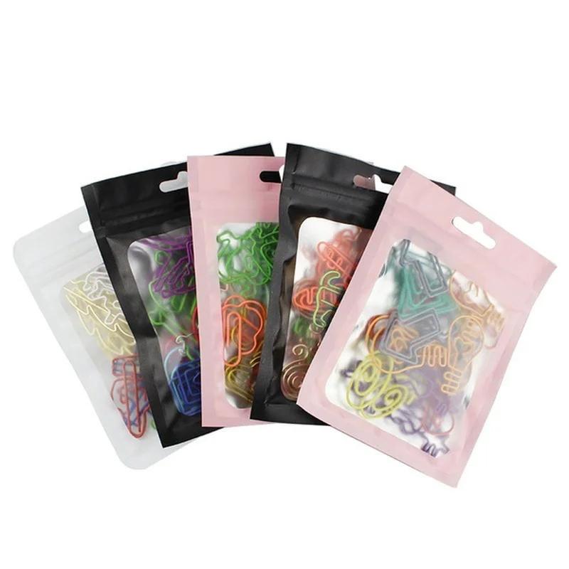 30Pcs/bag Colorful Creative Office Supplies Decorative Bookmarks Memo Bookmark Paper Clips Paperclip Bookmarks (Random Styles)