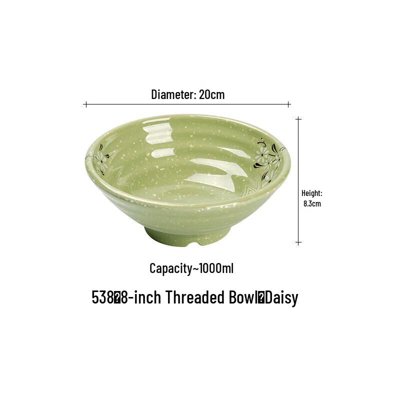Melamine Imitation Porcelain Threaded Serving Bowl
