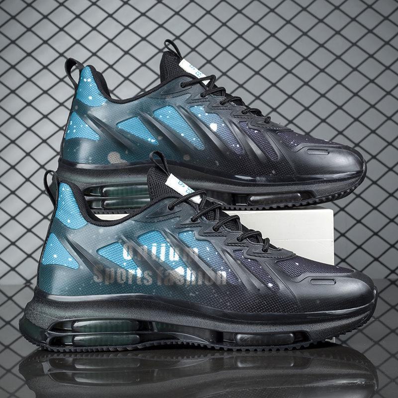 Men's Breathable Mesh Running Shoes with Air Cushion and Shock Absorption for Junior High, Autumn/Winter.