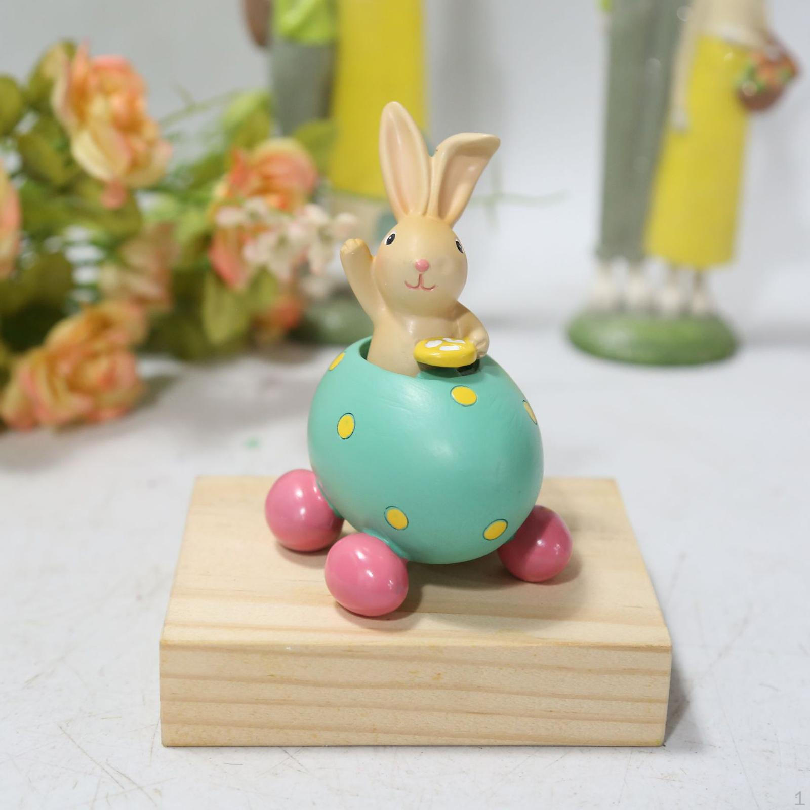 

Bunny Figurine , Sculpture Collectible ,Resin Animal Model for Car Dashboard ,Tabletop, Party Spring зелёный