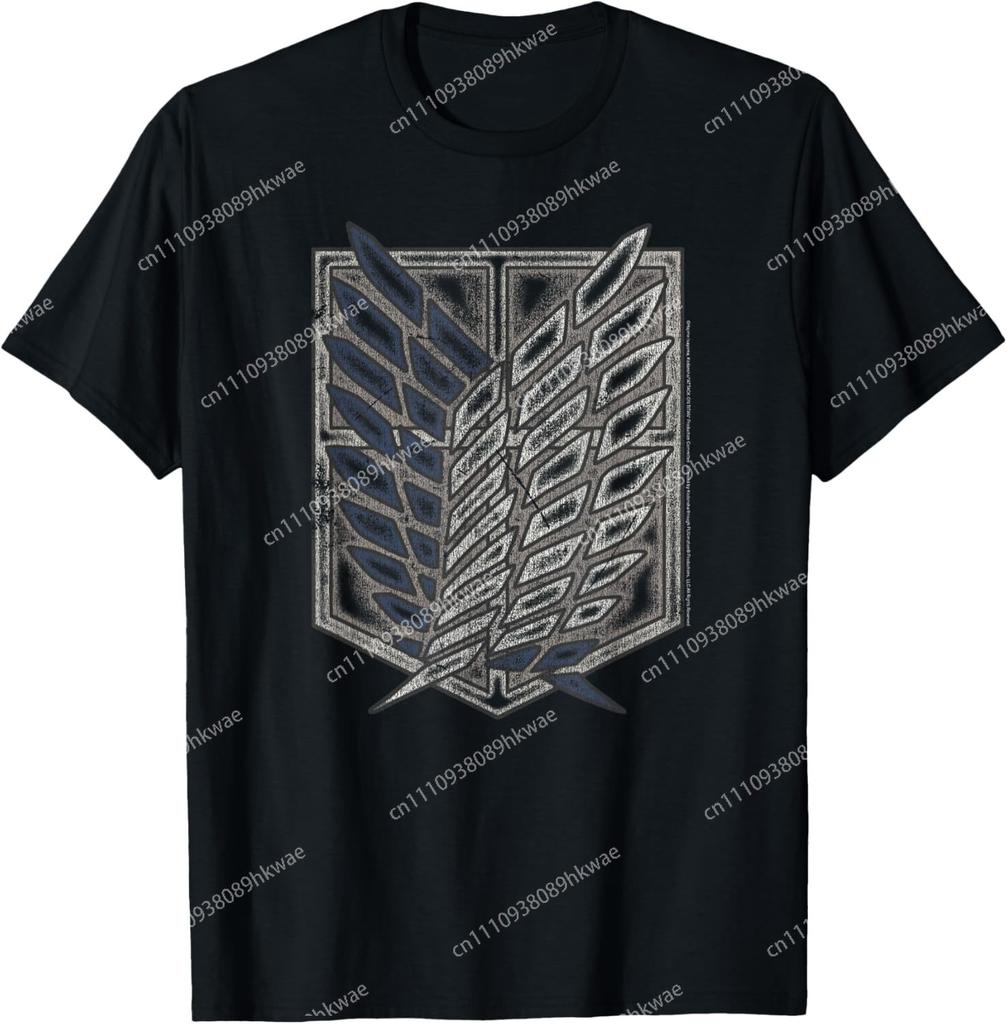 Attack on Titan Season 2 AOT Distressed Scout Symbol Anime Fashion Casual Funny TShirt S6XL Summer
