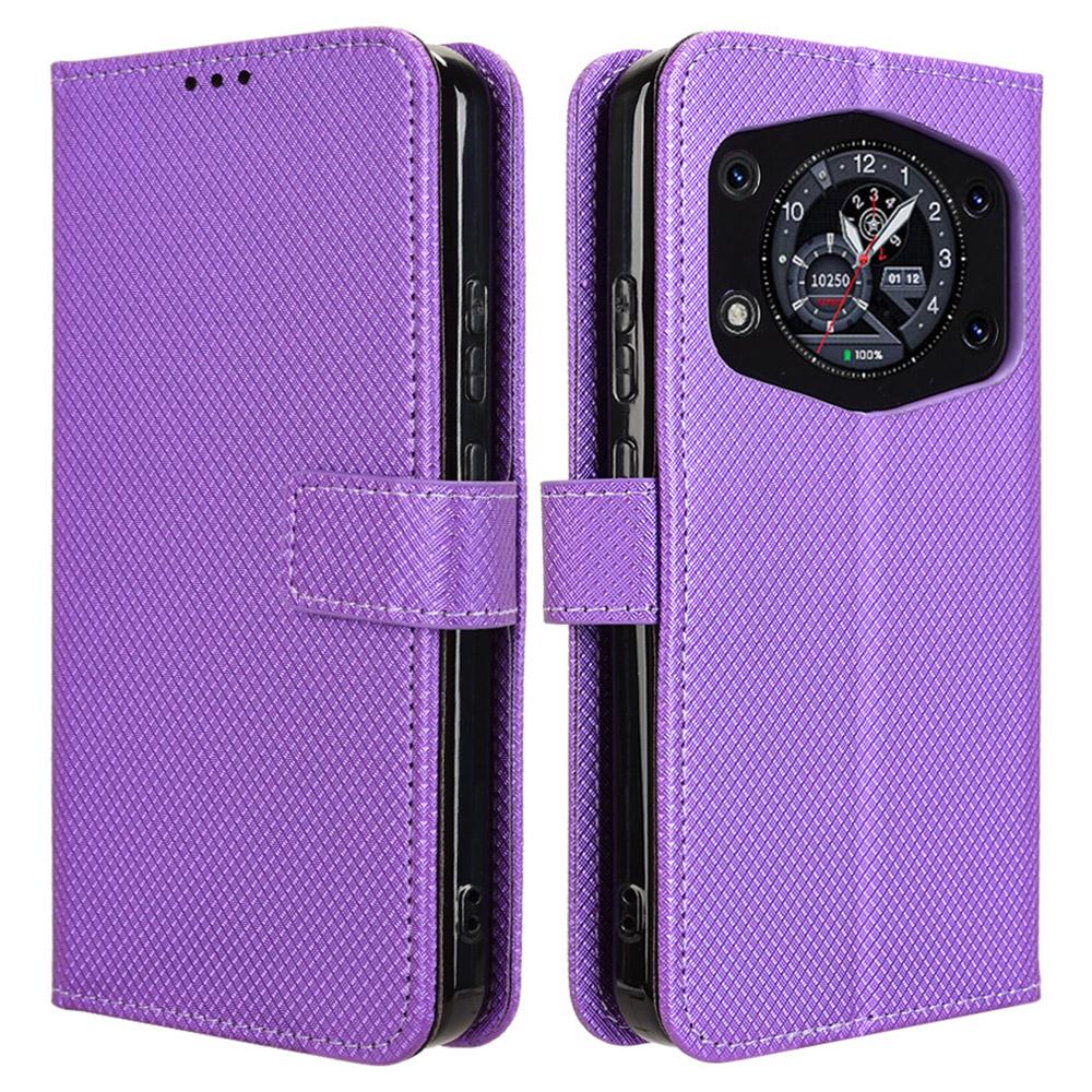 

Для Cubot A30 Чохол PU Шкіра Діамантова Текстура Гаманець Чохол для Телефону Purple