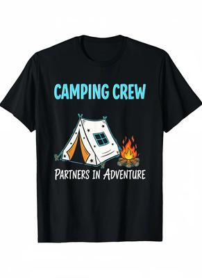 Camping Crew Partners In Adventure Graphic Tee Unisexs Breathable Cotton Short Sleeve TShirt Trip
