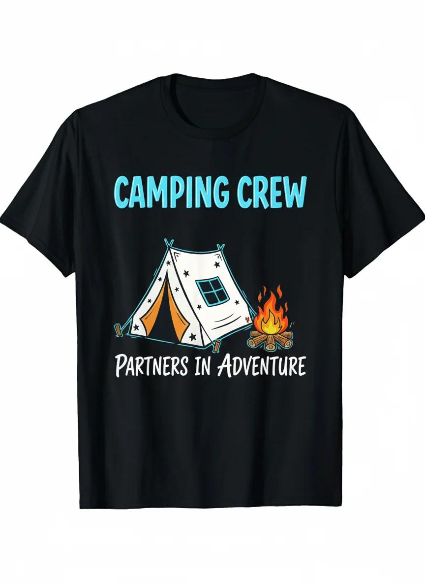

Camping Crew Partners In Adventure Graphic Tee Unisexs Breathable Cotton Short Sleeve TShirt Trip 4XL