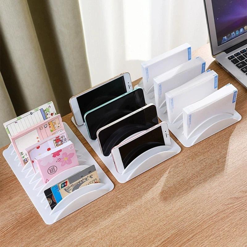 Multi-Slot Tablet And Phone Charging Storage Box, Placement Stand, Plastic Holder, Portable With Multiple Card Slots