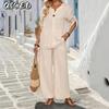 Completi Pantalone Casual Moda Donna Manica Lunga Scollo a V