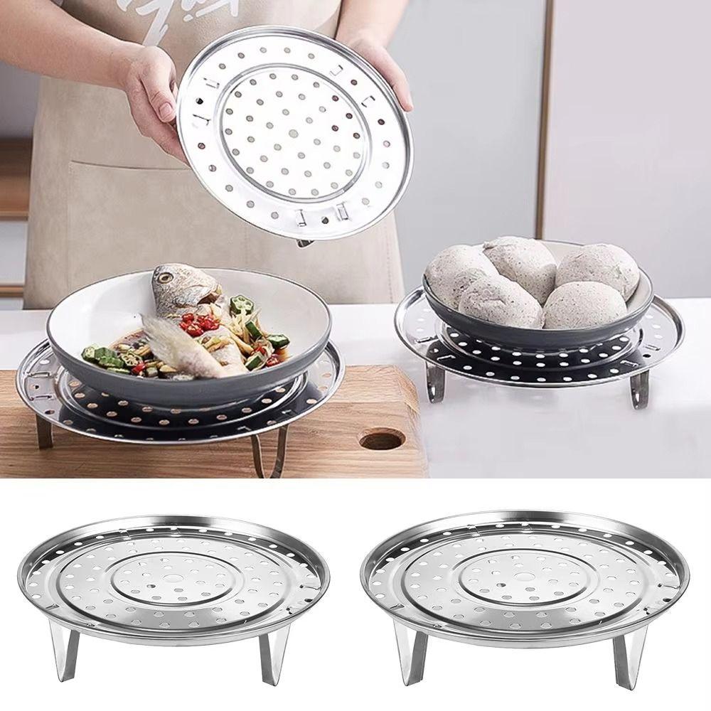 5Pcs Thickened Stainless Steel Steaming Rack Stackable Food Steaming Tray  Egg Steaming
