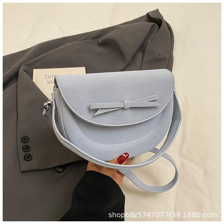 Korean Version Niche Design Fashionable Simple Bow Bag Women's 2025 Summer New High-end Messenger Small Square Bag