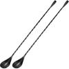 Uxcell Bar Spoon Cocktail Mixing Spoon, 2Pcs 12-Inch Stainless Steel Long Handle Spoon Spiral Handle Drink Mixing Spoons for Mixing Glass or Shaker,