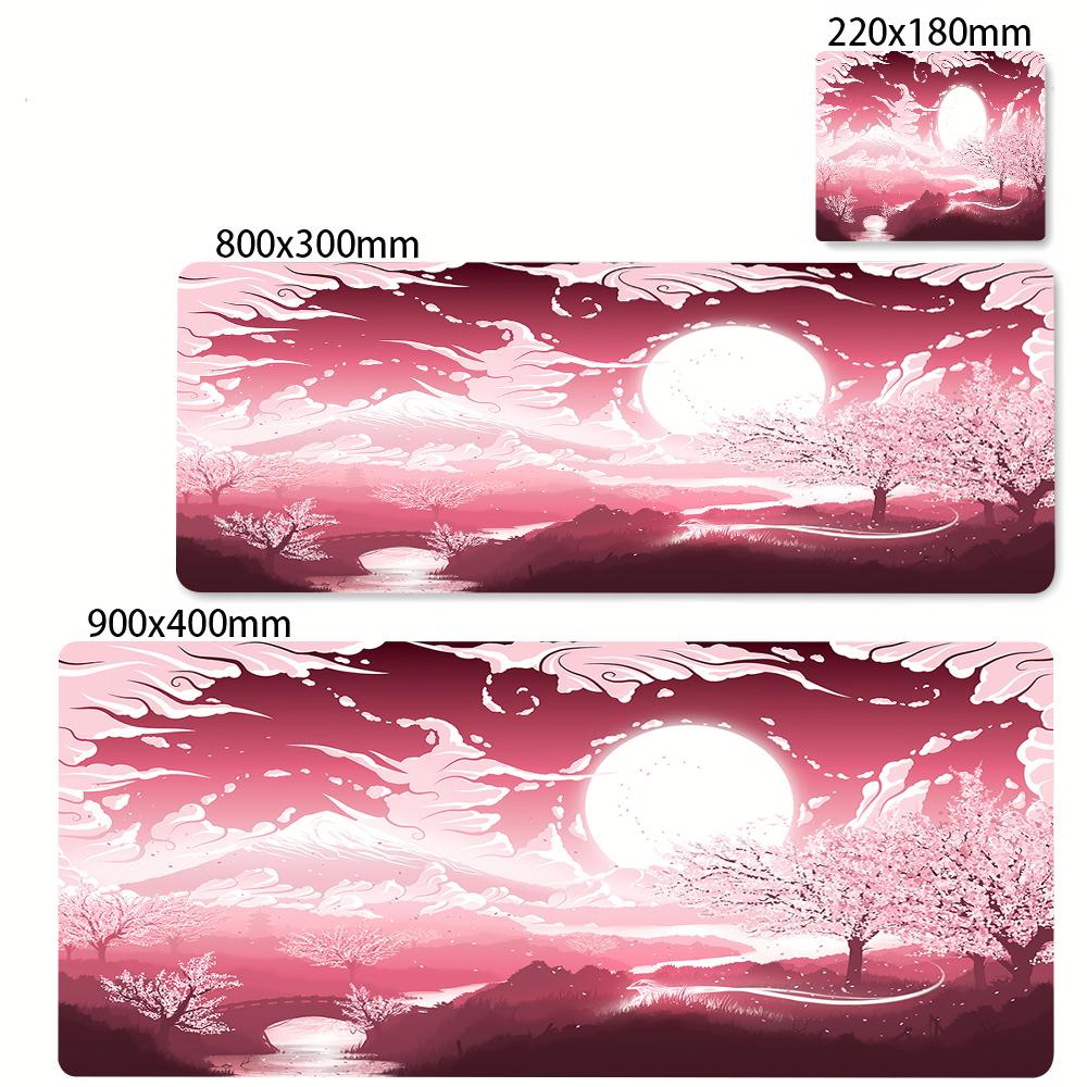 Pink Sakura Anime Mousepad Landscape Gaming Mouse Pad Xxl Mouse Mat Big Carpets Pc Computer Accessories Stitch Stuff Deskmat Rug