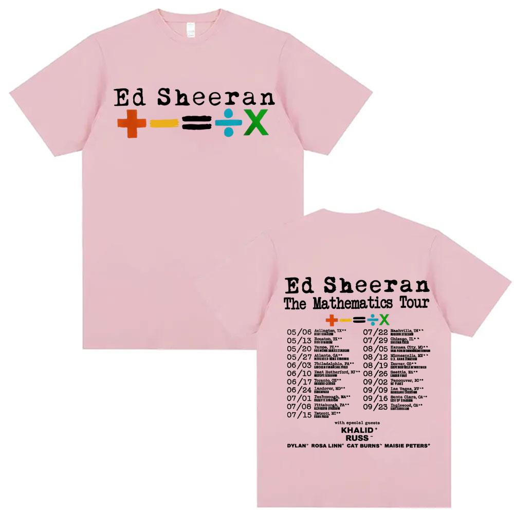 Summer Ed Sheeran Mathematics Tour Graphic Men Women Harajuku Retro 90s Hip Hop 100% Pure Cotton Printed T-shirt