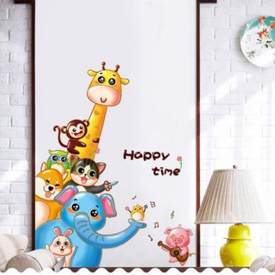 Nuevas Pegatinas de Pared de Dibujos Animados de Elefante León Mono Jirafa para Habitación de Niños Animal Divertido Vinilo Infantil