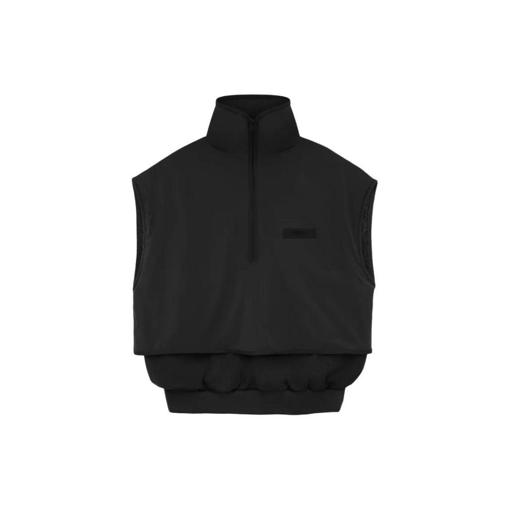 Fear of God Essentials Nylon Fleece Mockneck Vest Jet Black/Jet Black Men Outerwear Multi-Color 202SP244294F