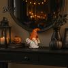 Spooky Halloween Garden Statue Gnome Figurine Small Resin Dwarf Table Decoration Pumpkin Decoration Bat Skull for Tiered Tray Tabletop Home Decor
