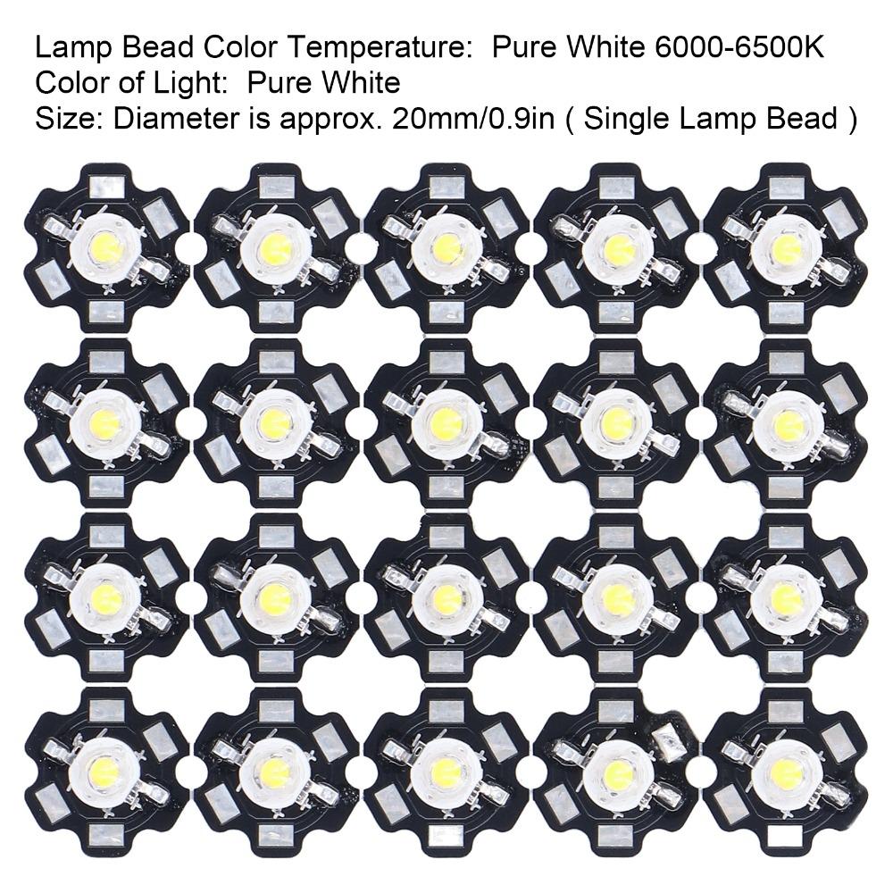 20PCS Aluminum Substrate LED Lamp Bead 3-5W High Power LED  DIY Lighting Fixtures